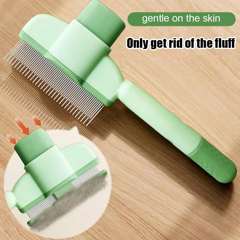 Ultimate Self-Cleaning Pet Comb for Dogs and Cats - Stainless Steel Teeth for Effortless Shedding and Tangle Removal