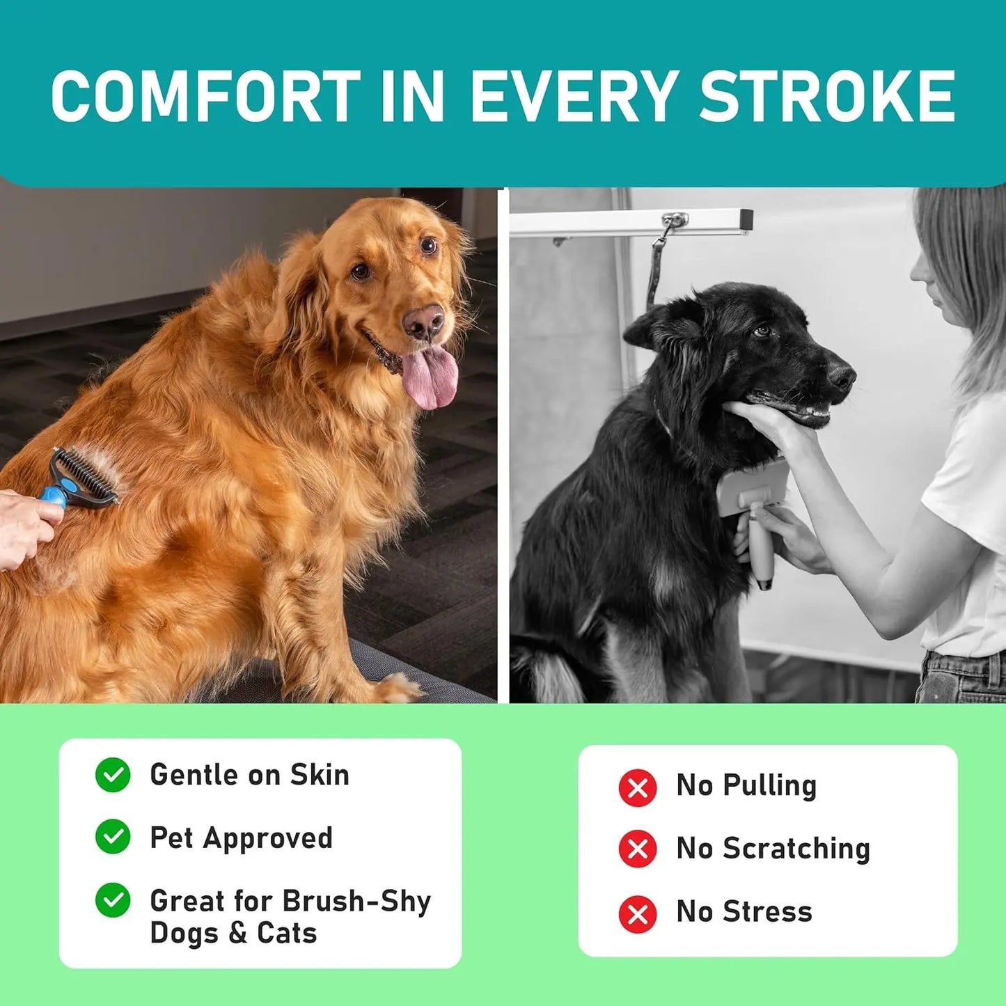 Transform Your Pet's Grooming Routine with the Dual-Sided Original Pet Grooming Brush - Effortlessly Reduce Shedding by 95% for Dogs and Cats!