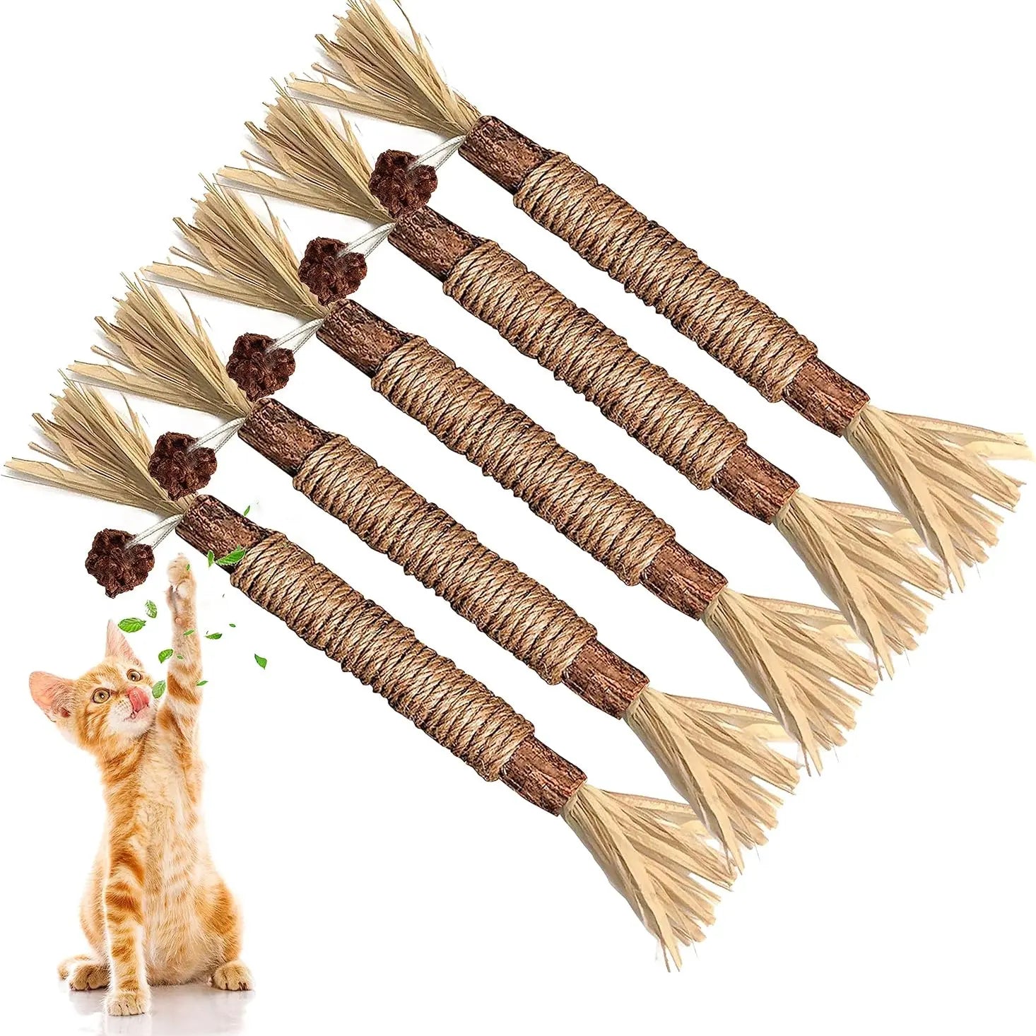 Natural Silvervine Chew Sticks for Cats - Premium Interactive Toy for Teething and Dental Health