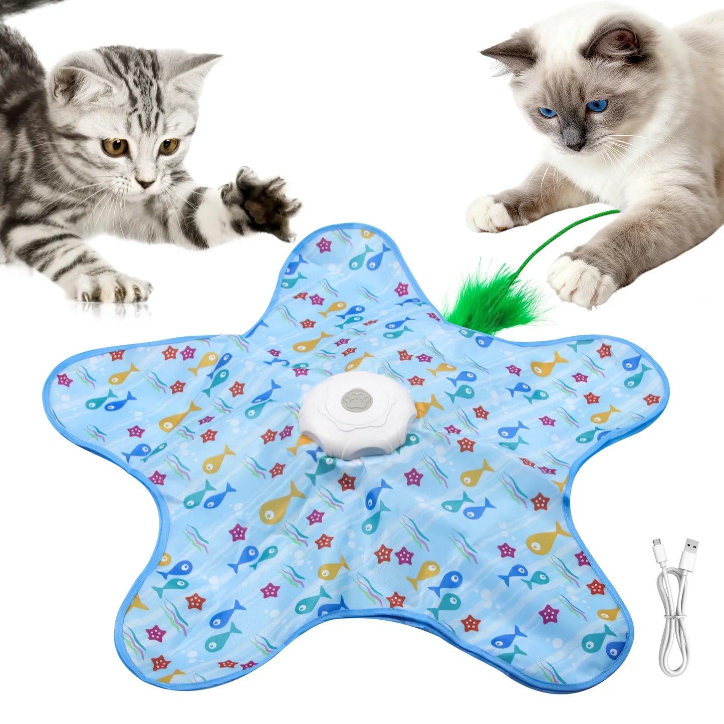 Exciting Interactive Feather Toy for Cats - Rechargeable Hide and Seek Fun for Indoor Playtime!