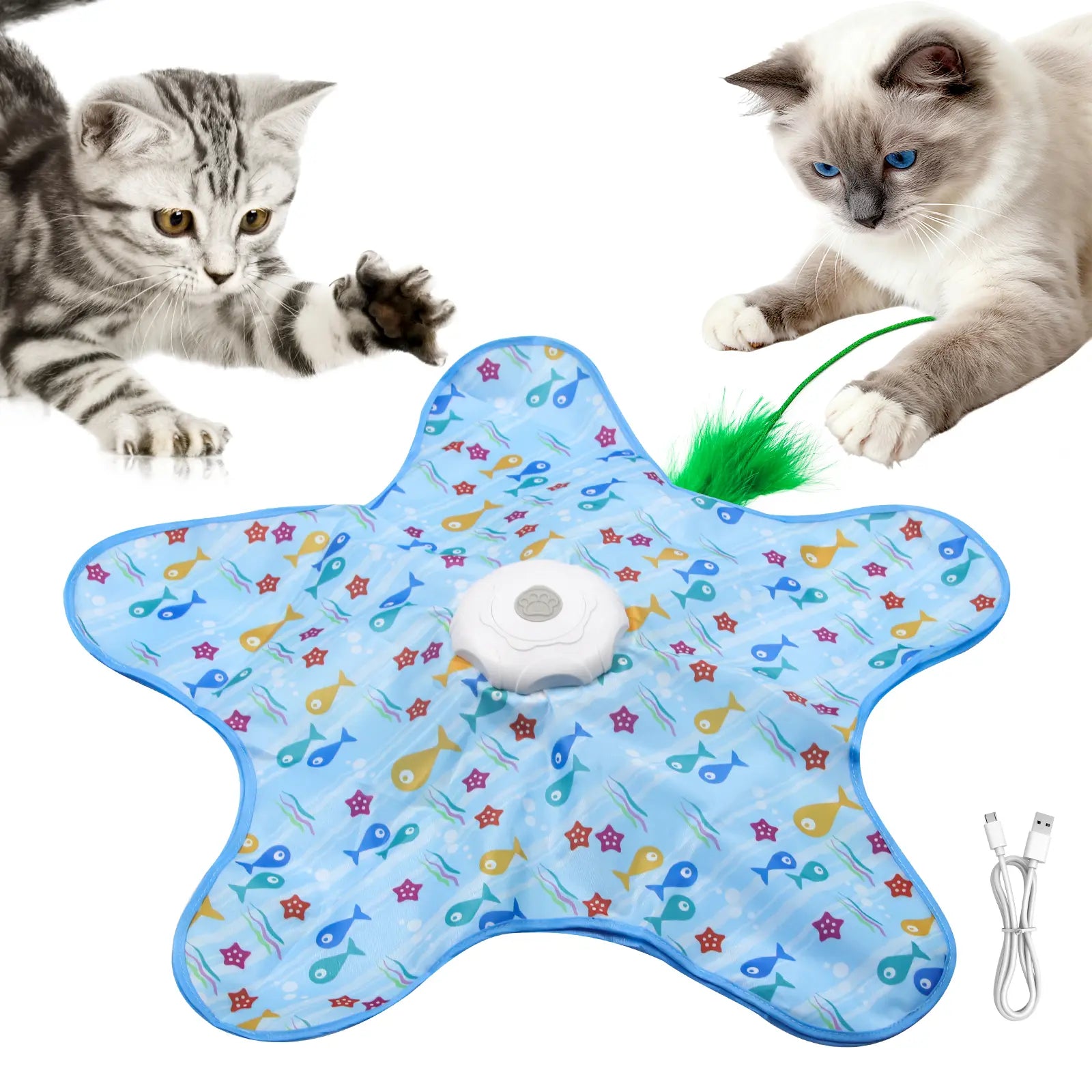 Exciting Interactive Feather Toy for Cats - Rechargeable Hide and Seek Fun for Indoor Playtime!