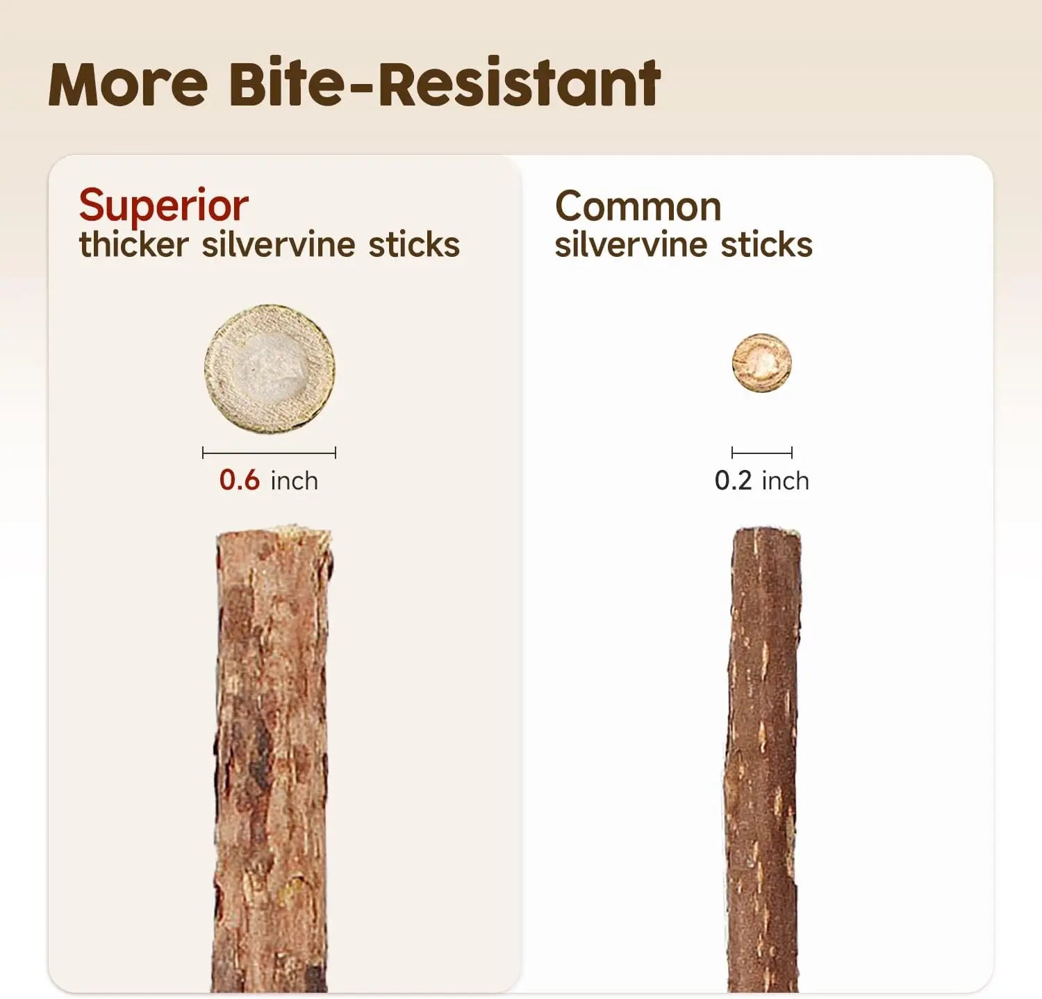 Natural Silvervine Chew Sticks for Cats - Premium Interactive Toy for Teething and Dental Health