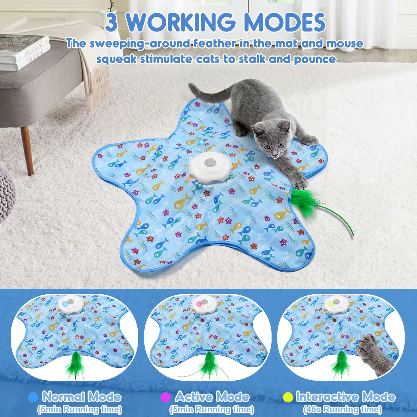 Exciting Interactive Feather Toy for Cats - Rechargeable Hide and Seek Fun for Indoor Playtime!