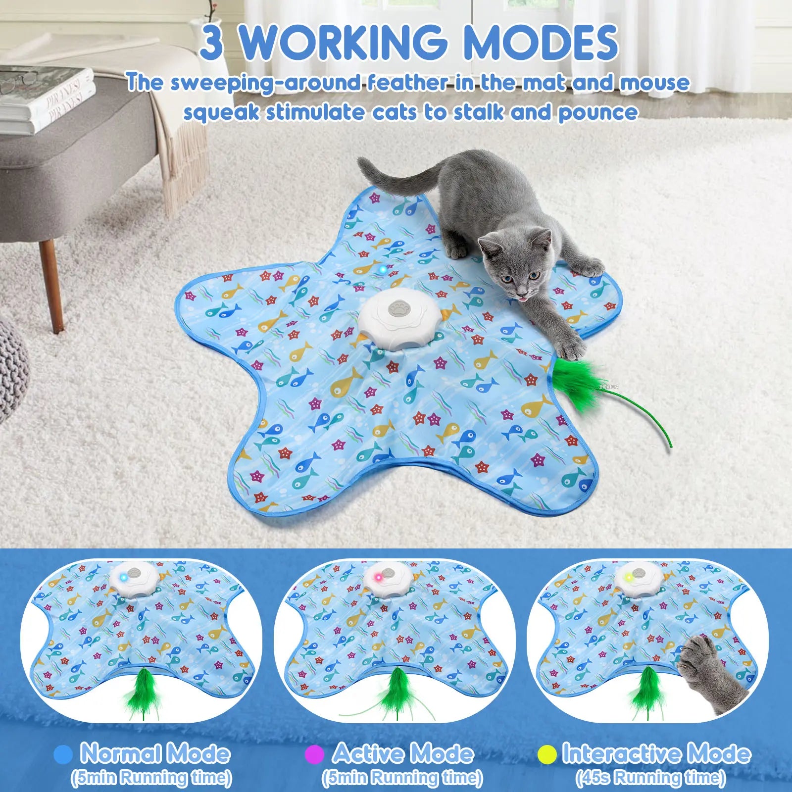 Exciting Interactive Feather Toy for Cats - Rechargeable Hide and Seek Fun for Indoor Playtime!