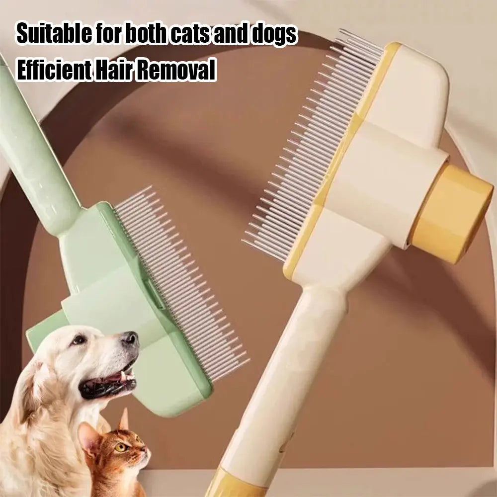 Ultimate Self-Cleaning Pet Comb for Dogs and Cats - Stainless Steel Teeth for Effortless Shedding and Tangle Removal