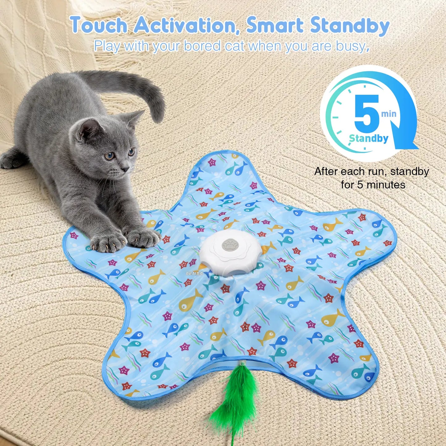 Exciting Interactive Feather Toy for Cats - Rechargeable Hide and Seek Fun for Indoor Playtime!