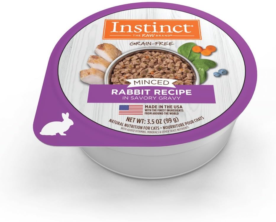 Delicious Grain-Free Rabbit Cat Food Cups - High Protein & Savory Gravy, 3.5 Oz. (Pack of 12)