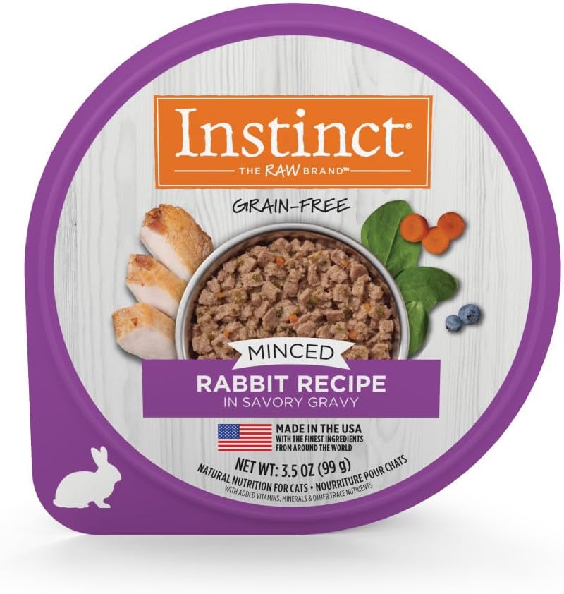 Delicious Grain-Free Rabbit Cat Food Cups - High Protein & Savory Gravy, 3.5 Oz. (Pack of 12)