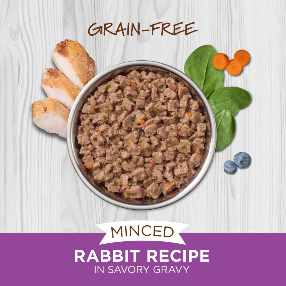 Delicious Grain-Free Rabbit Cat Food Cups - High Protein & Savory Gravy, 3.5 Oz. (Pack of 12)