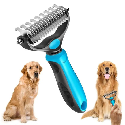 Transform Your Pet's Grooming Routine with the Dual-Sided Original Pet Grooming Brush - Effortlessly Reduce Shedding by 95% for Dogs and Cats!