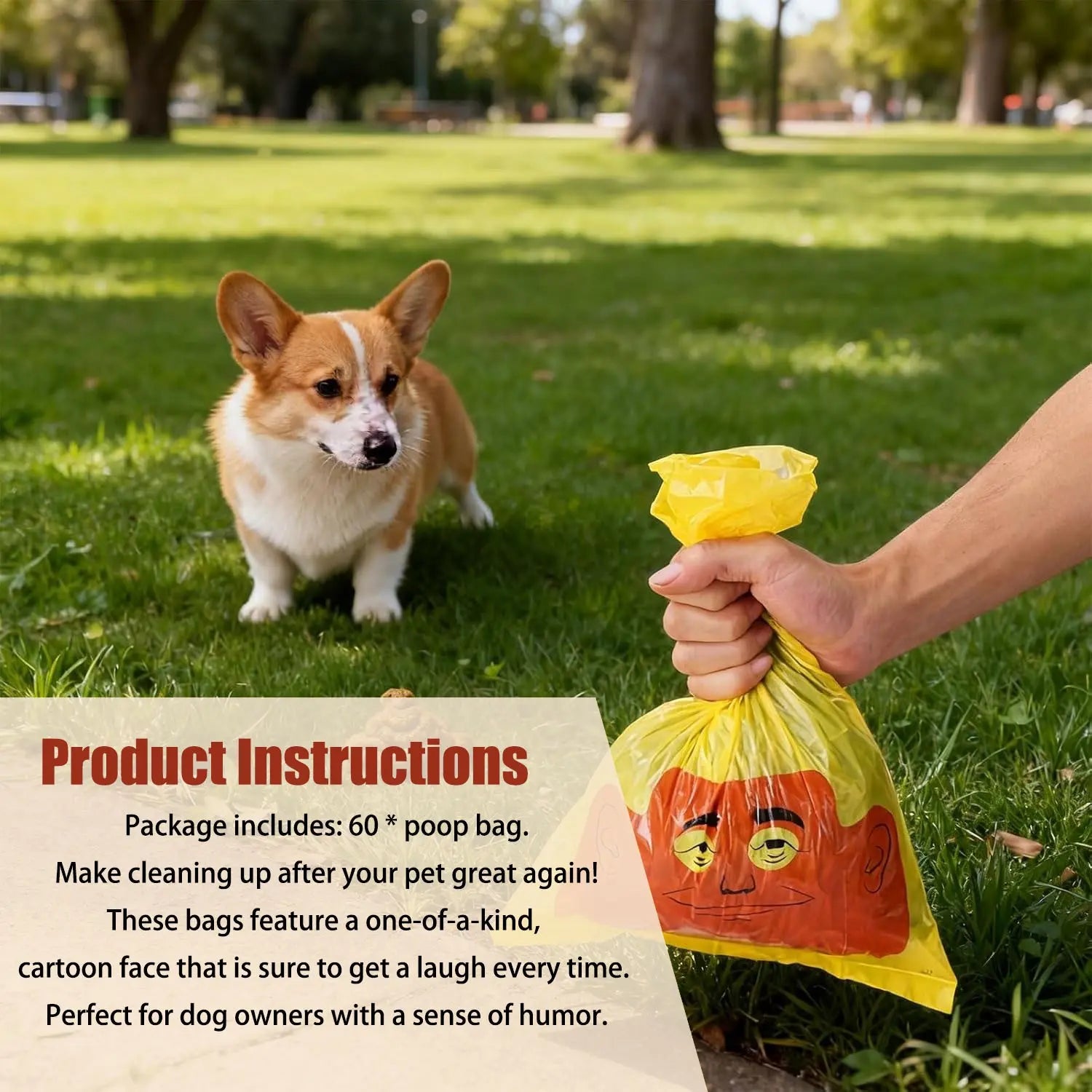 Laugh Out Loud with Our Funny Dog Poop Bags - 60 Count of Hilarious Prank Bags for Pet Owners!