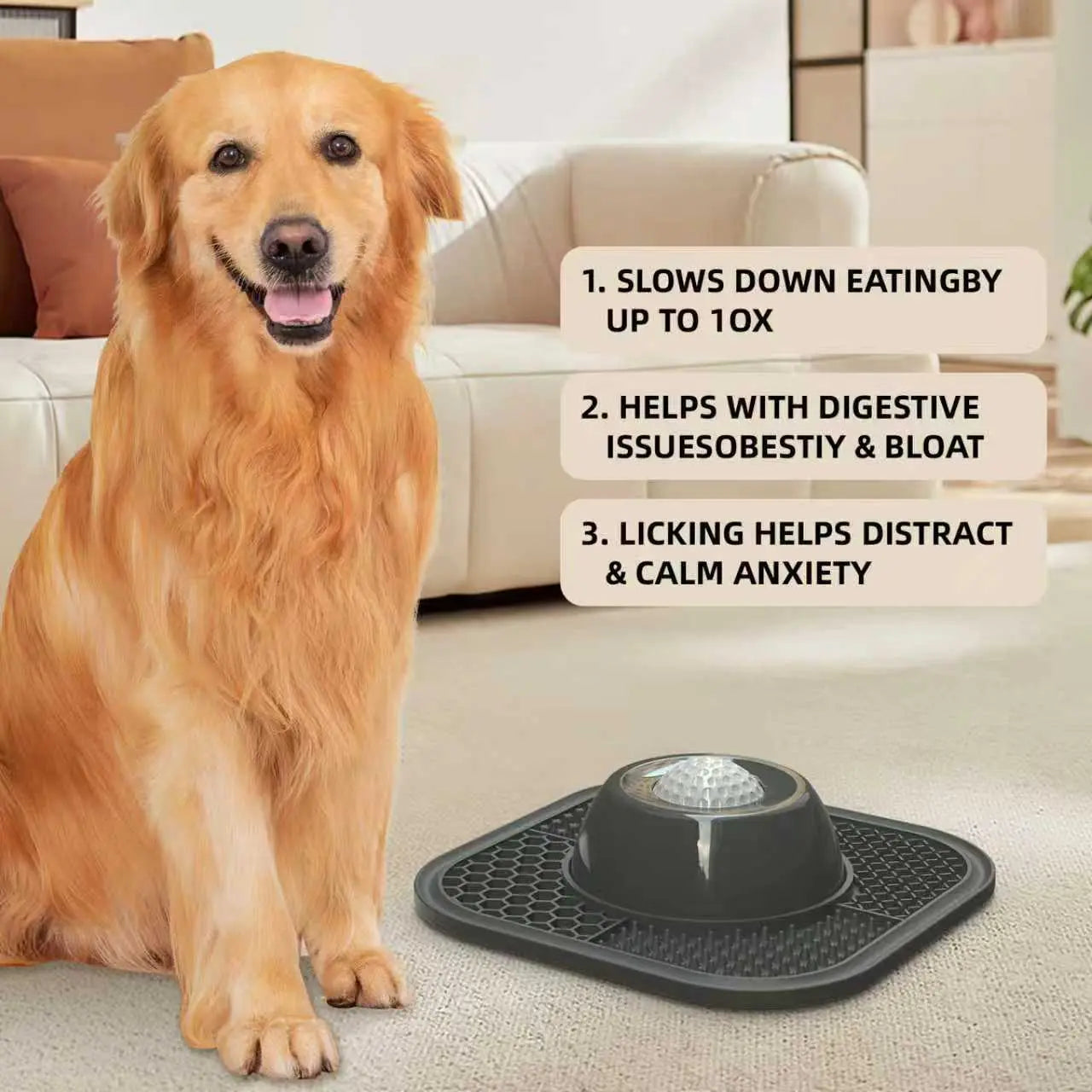 Pawlove Anti-Slip Slow Feeder Dog Bowl for Liquid Treats - Perfect for Bone Broth, Yogurt, and More! Ideal for All Breeds and Post-Op Nutrition