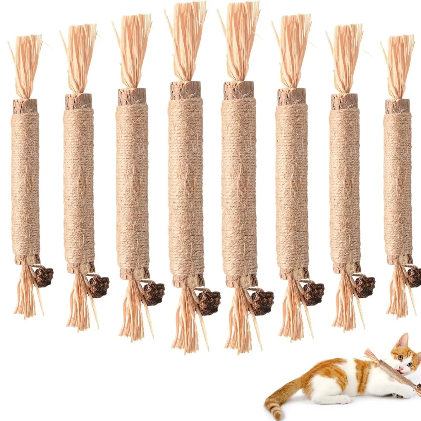 Natural Silvervine Chew Sticks for Cats - Premium Interactive Toy for Teething and Dental Health
