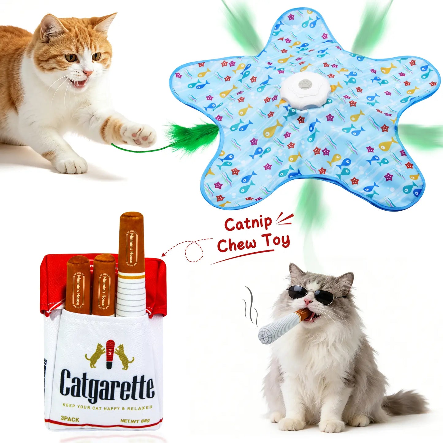 Exciting Interactive Feather Toy for Cats - Rechargeable Hide and Seek Fun for Indoor Playtime!