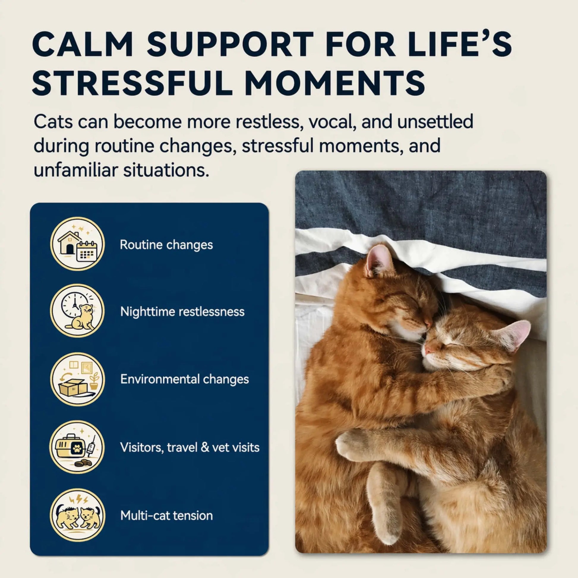 VENAVE Calming Chews for Cats - Helps Support Calm Behavior for Stress, Urine Marking, Excessive Meowing & Restless Behavior, 120 Soft Chews