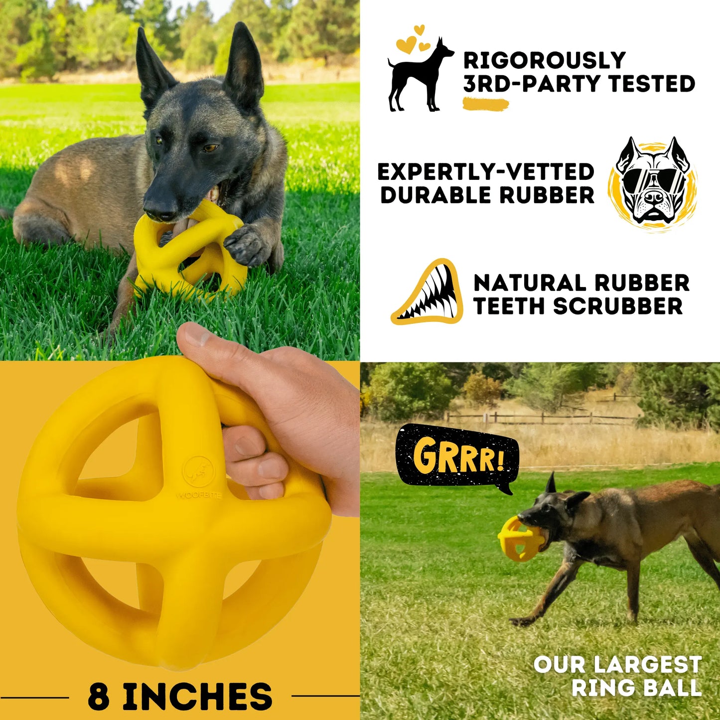 Unleash the Fun with the Monster K9 Giant Halo Ball – The Ultimate Indestructible Dog Toy for XL & Large Breed Power Chewers!