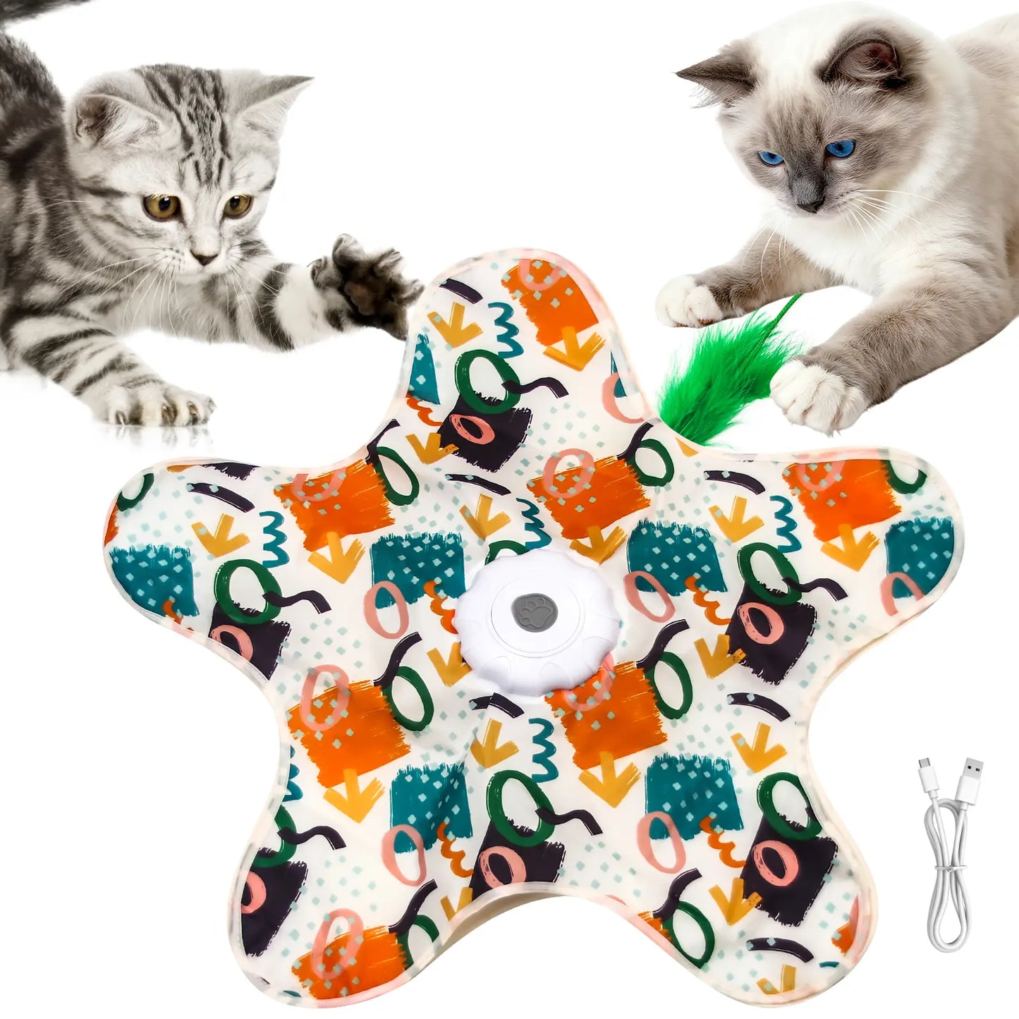 Exciting Interactive Feather Toy for Cats - Rechargeable Hide and Seek Fun for Indoor Playtime!
