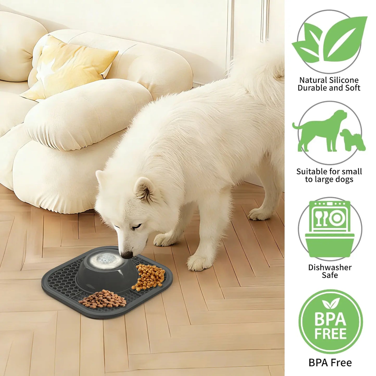 Pawlove Anti-Slip Slow Feeder Dog Bowl for Liquid Treats - Perfect for Bone Broth, Yogurt, and More! Ideal for All Breeds and Post-Op Nutrition