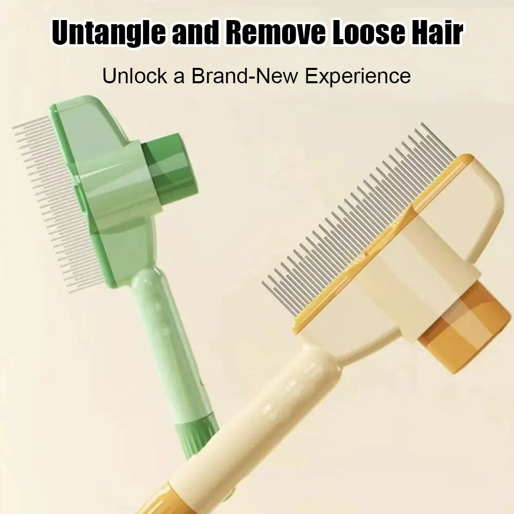 Ultimate Self-Cleaning Pet Comb for Dogs and Cats - Stainless Steel Teeth for Effortless Shedding and Tangle Removal