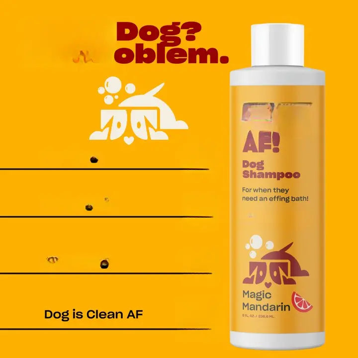 Transform Bath Time with Oh Norman Clean AF Dog Shampoo - Magic Mandarin Scent, 98.4% Natural Formula for a Refreshingly Clean Pup!