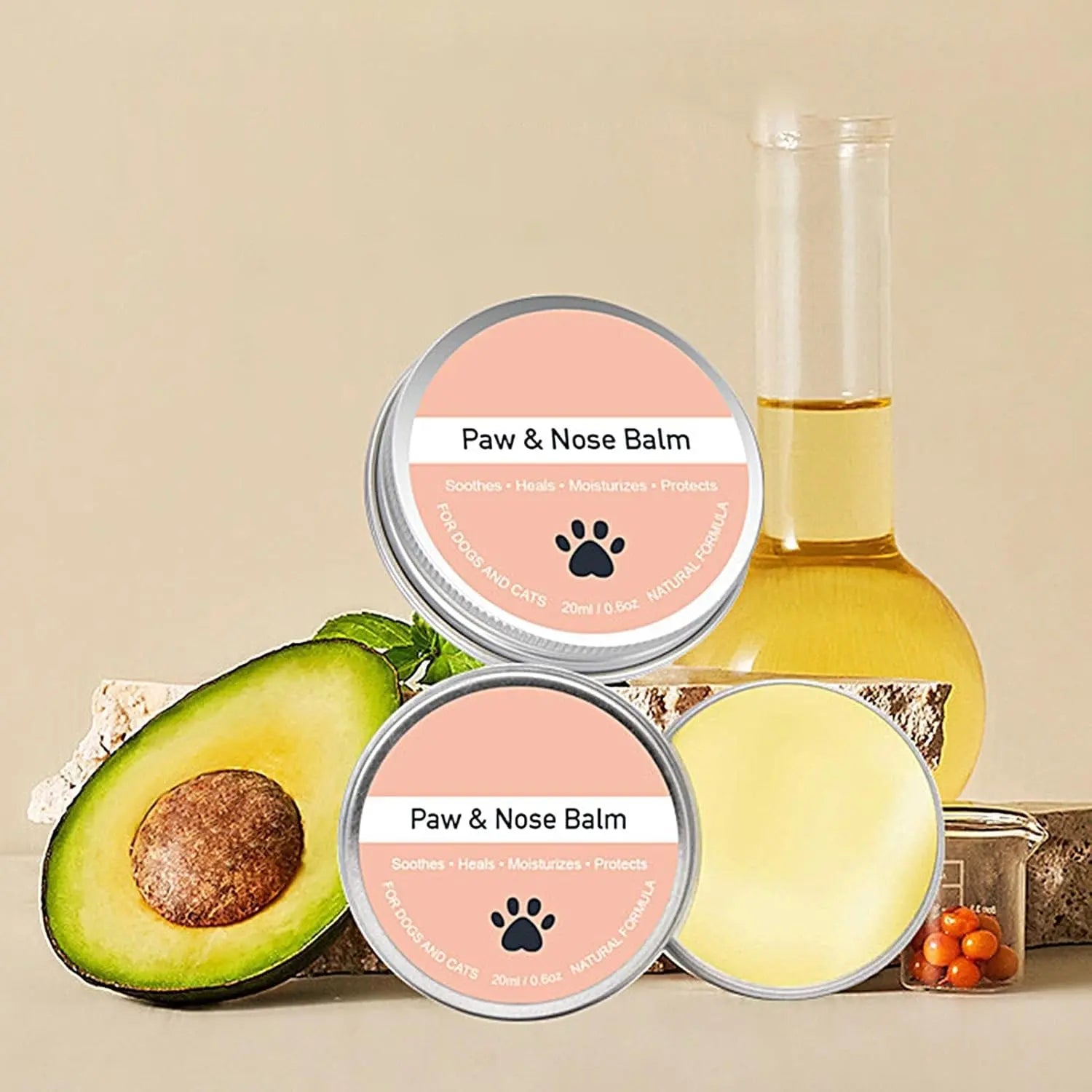 Nourish Your Pet's Paws with Our Shipping Included 20ml Dog Paw Pad Balm - Gentle Moisturizing Cream for Chapped Protection and Ultimate Comfort